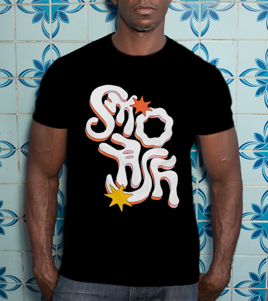 Stash Groovy 70s Retro Psychedelic Style With Stars T-Shirt