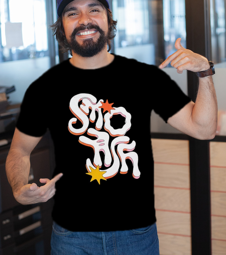Stash Groovy 70s Retro Psychedelic Style With Stars T-Shirt
