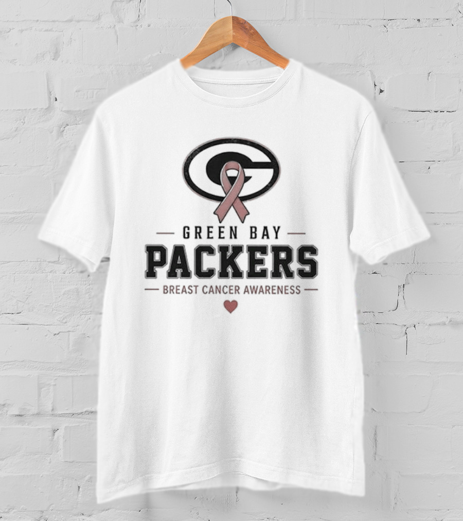 Green Bay Packers Breast Cancer Awareness Faith Over Fear Hope Over Everything T-Shirt