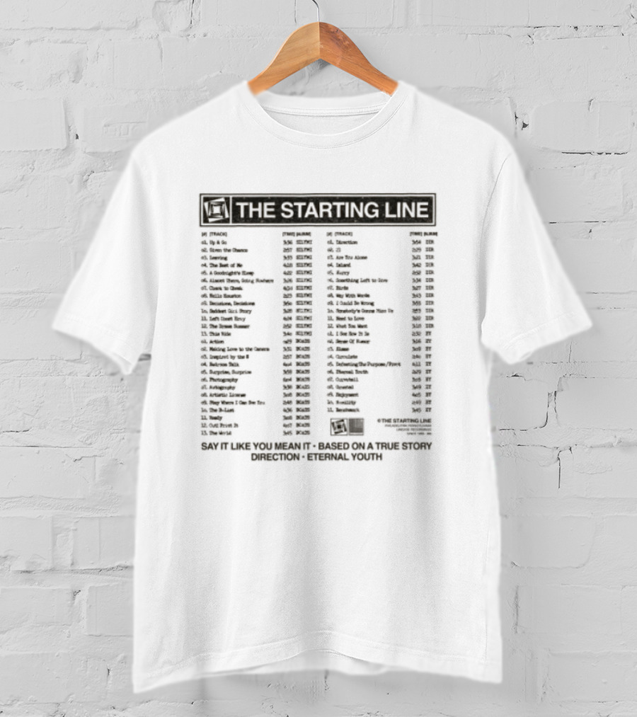 The Starting Line Complete Songs And Lyrics Collection Vintage Music Band Merch T-Shirt