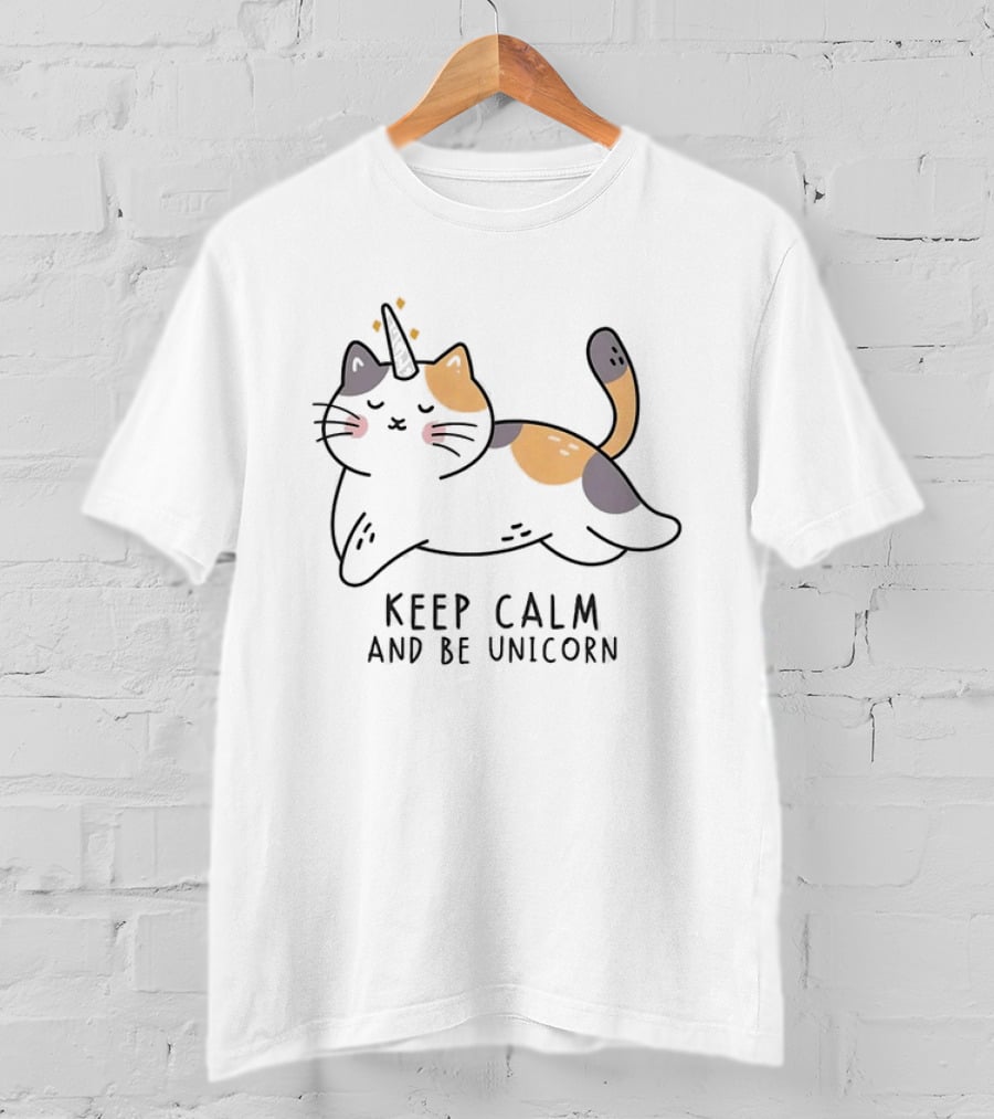 Keep Calm And Be Unicorn Cat Magical Kitten T-Shirt