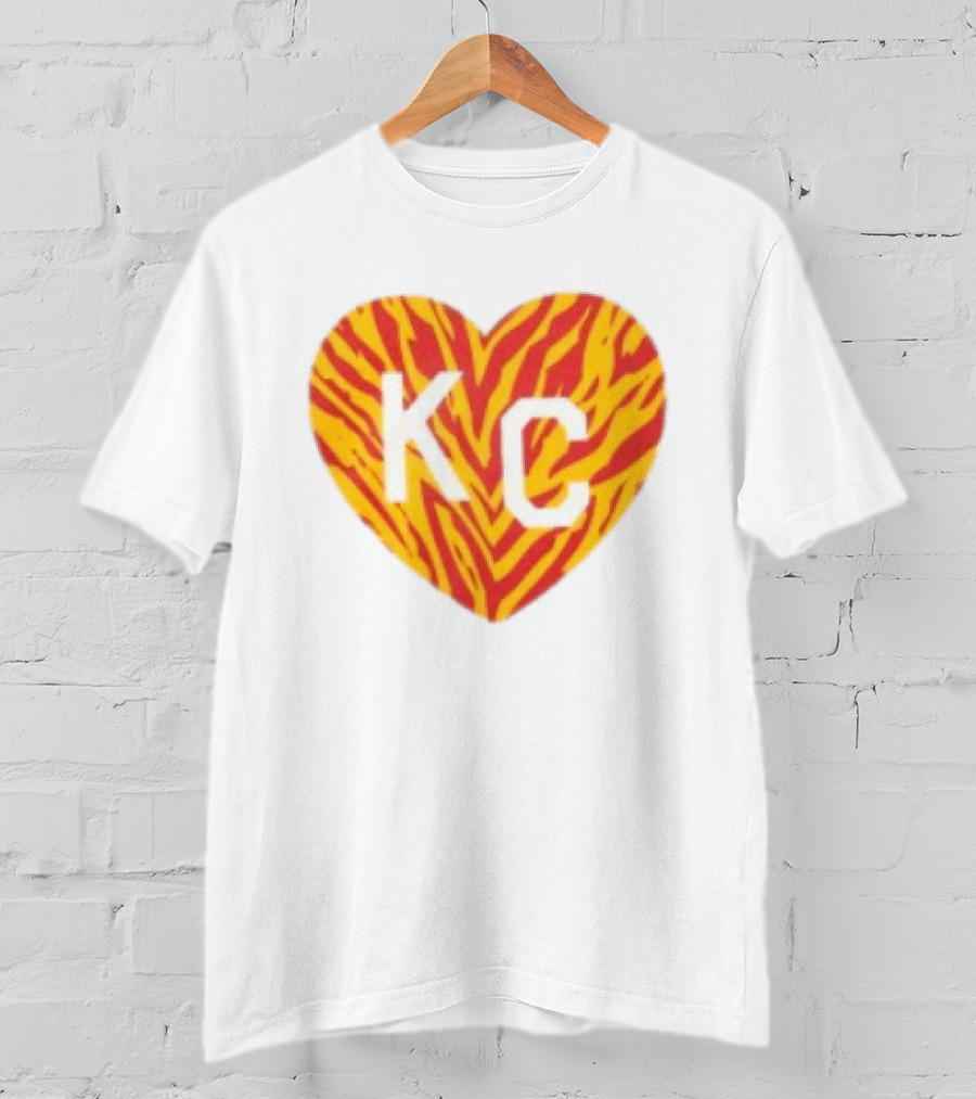 Made In KC Red Yellow Stripes Heart Charlie Hustle T-Shirt