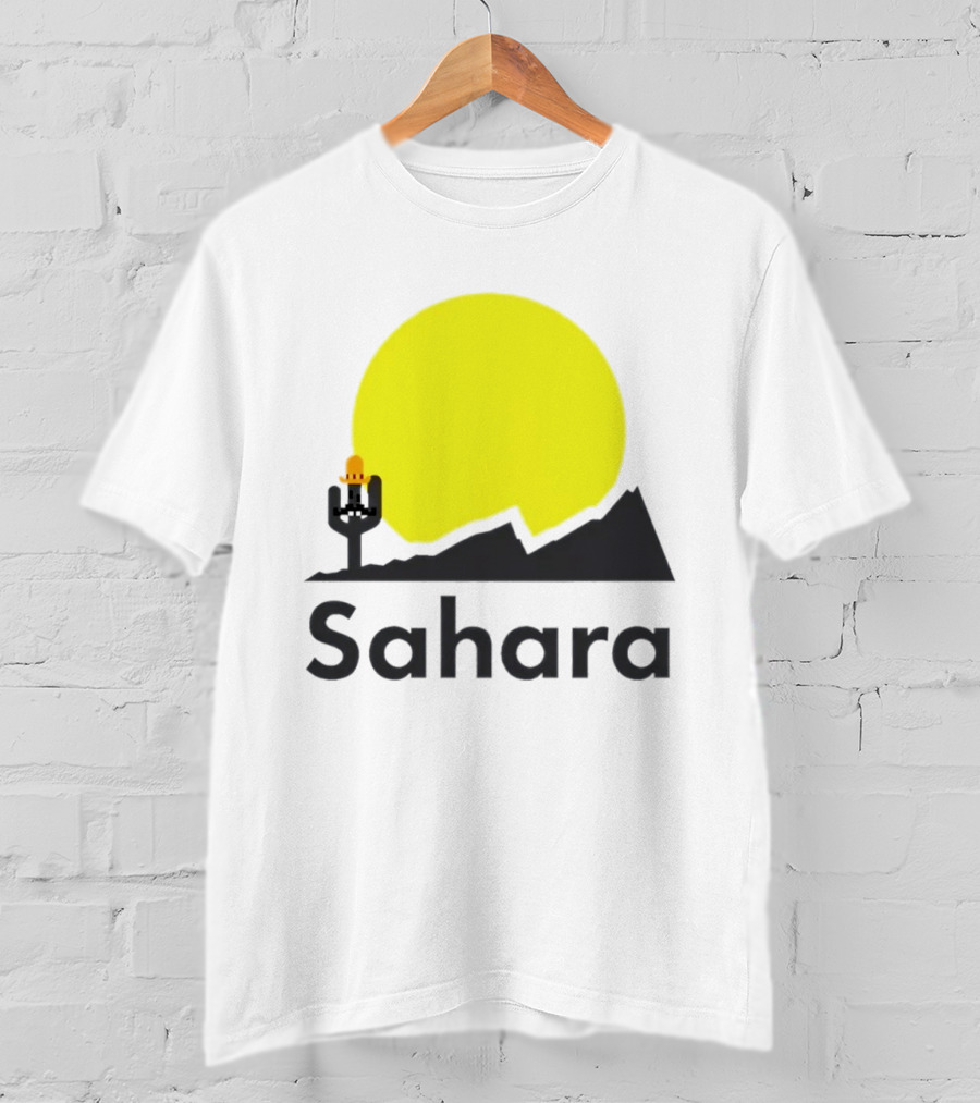 Sahara Desert Cactus Pixel Art With Sombrero Sunset Scene T-Shirt