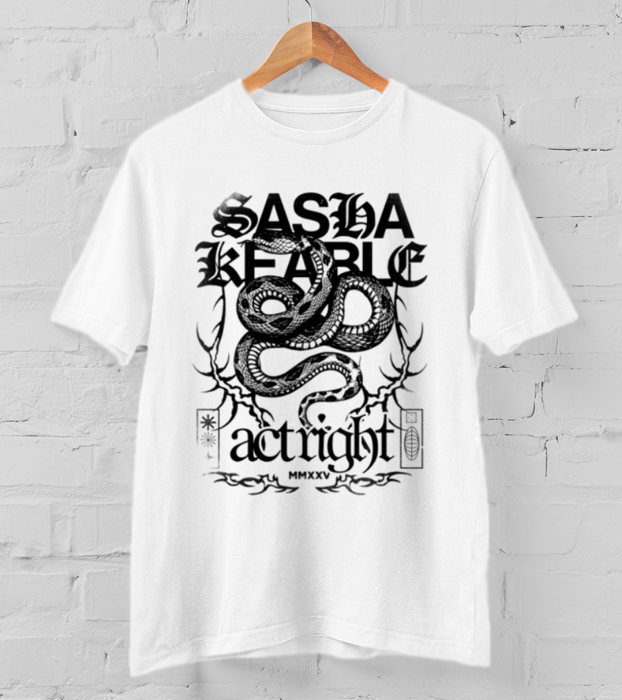 Sasha Keable Act Right US Tour White Snake T-Shirt
