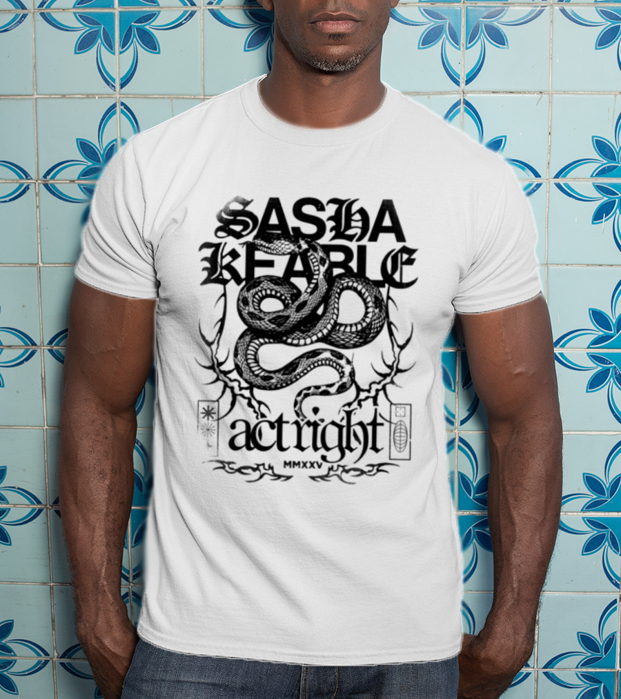 Sasha Keable Act Right US Tour White Snake T-Shirt