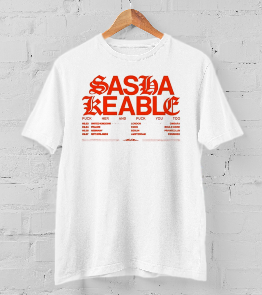 Sasha Keable 2024 Tour Dates And Locations List T-Shirt
