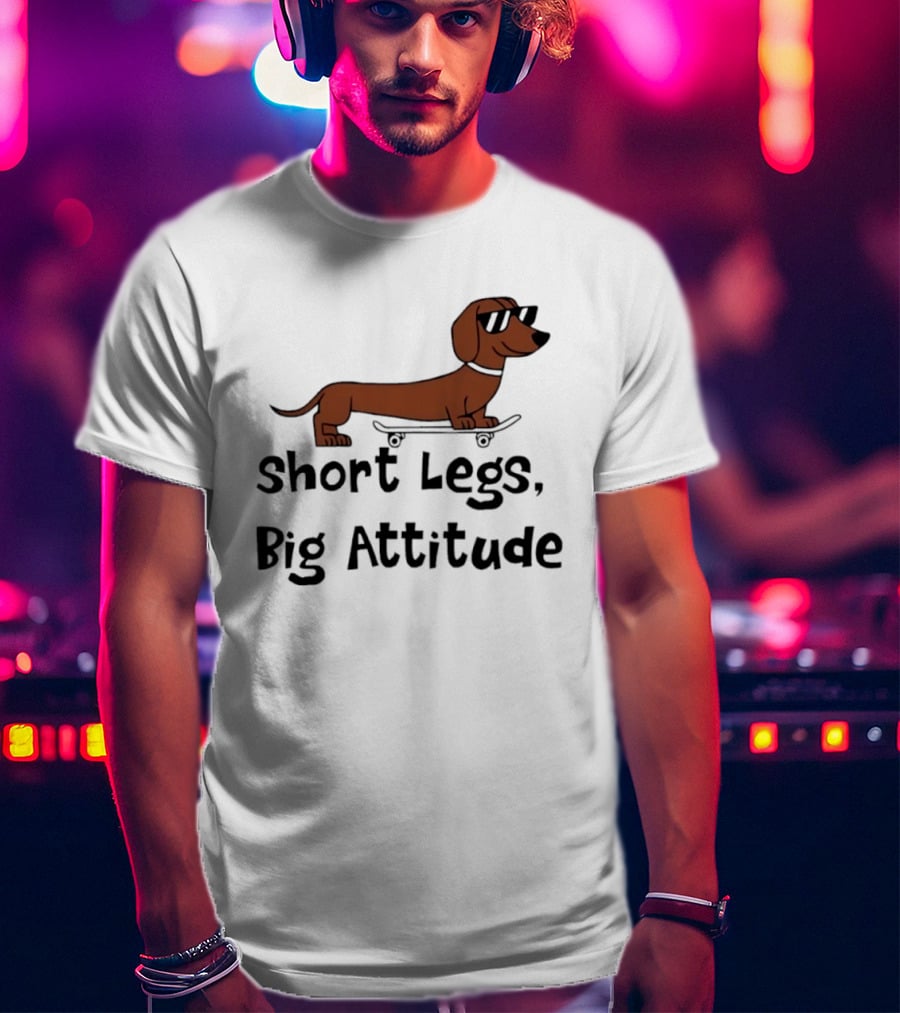 Dachshund Skater Short Legs Big Attitude T-Shirt