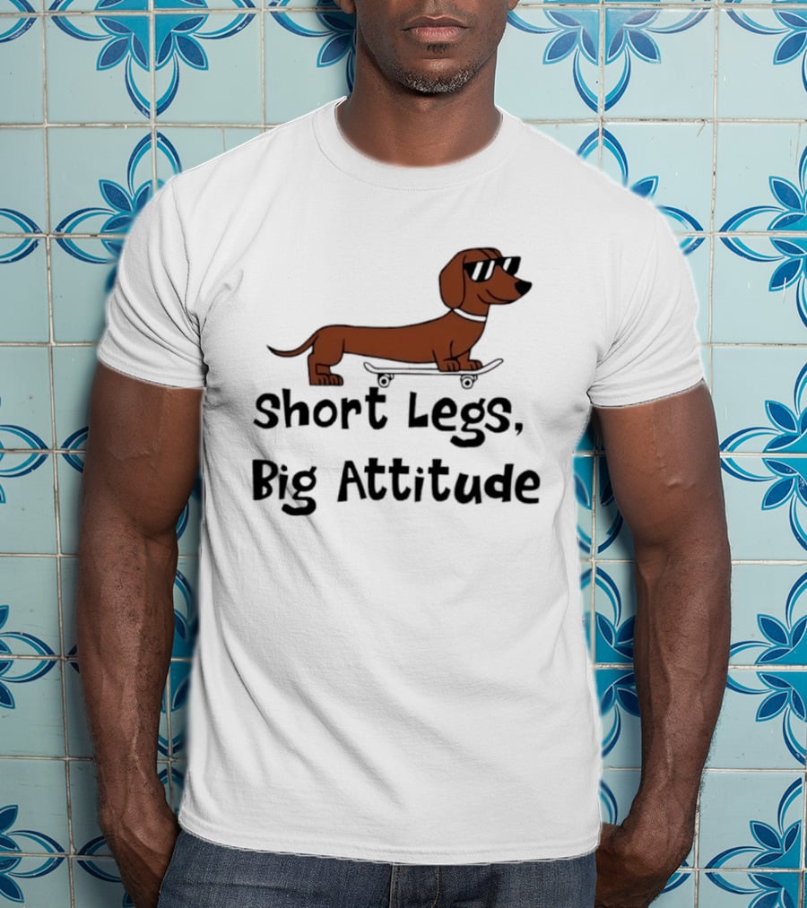 Dachshund Skater Short Legs Big Attitude T-Shirt