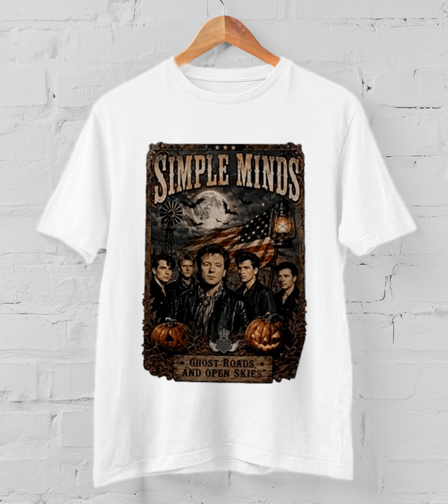 Simple Minds Band Ghost Roads And Open Skies Vintage American Flag T-Shirt