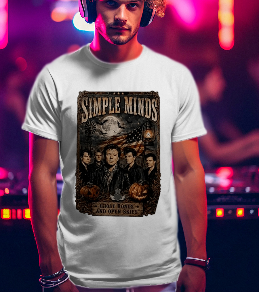 Simple Minds Band Ghost Roads And Open Skies Vintage American Flag T-Shirt