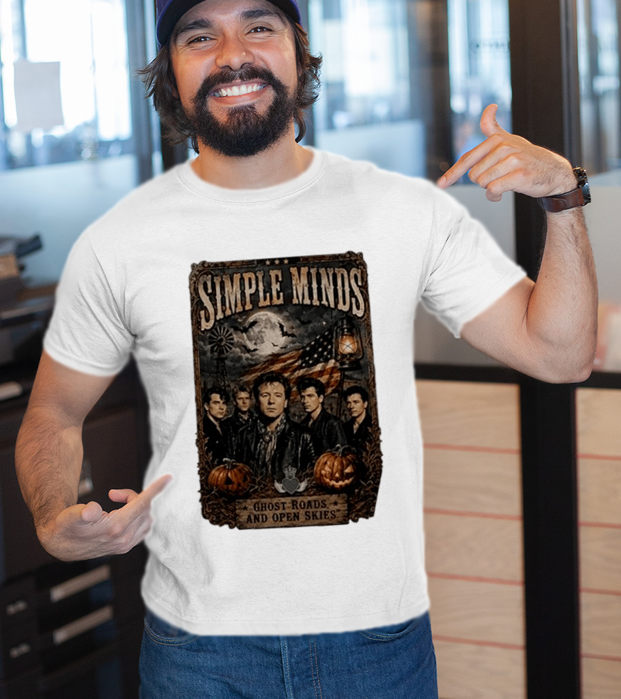 Simple Minds Band Ghost Roads And Open Skies Vintage American Flag T-Shirt