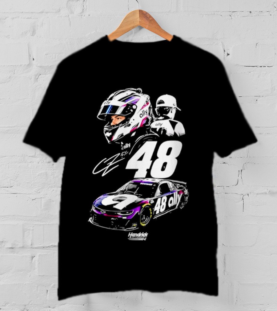 Alex Bowman 48 Ally Racing Helmet Car Hendrick Motorsports T-Shirt