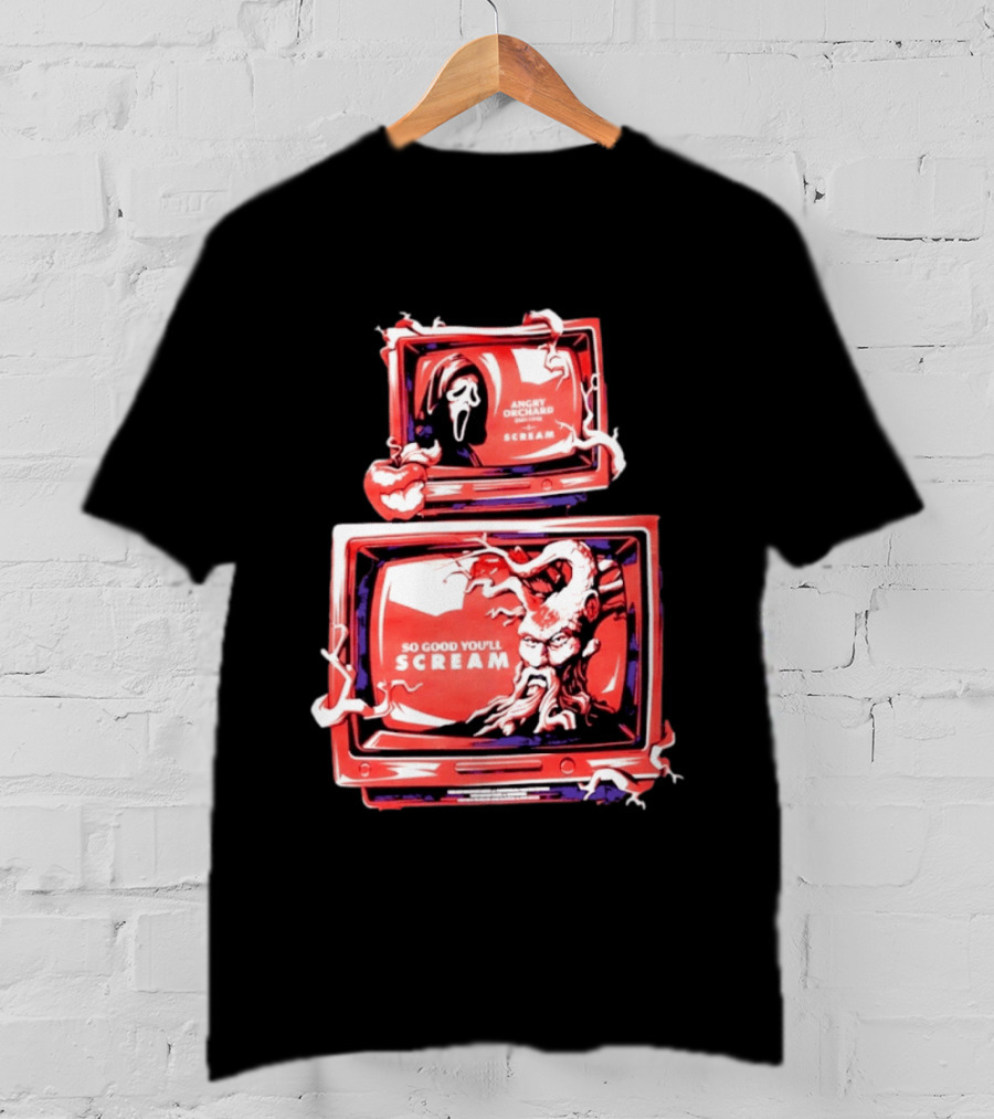 Angry Orchard Hard Cider So Good You'll Scream Retro TV Horror T-Shirt