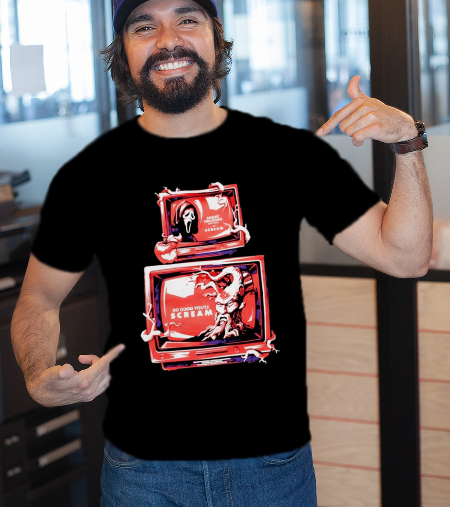 Angry Orchard Hard Cider So Good You'll Scream Retro TV Horror T-Shirt