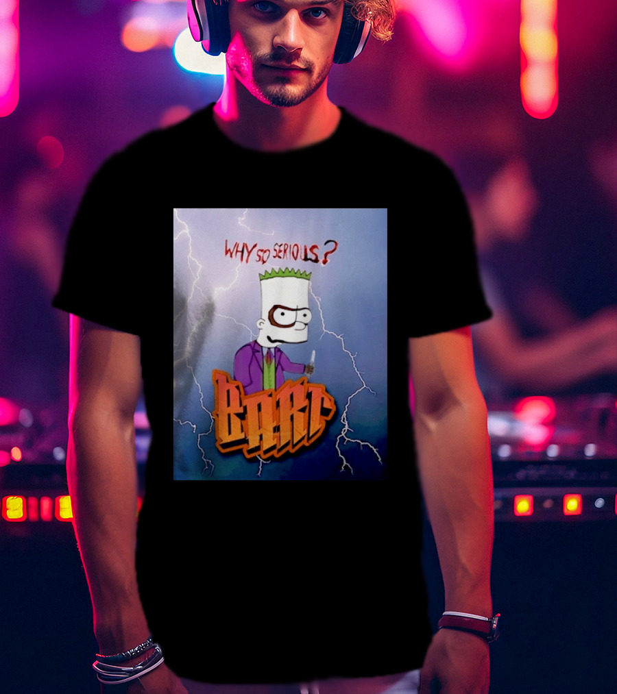 Bart Simpson Why So Serious Joker Lightning Mashup T-Shirt