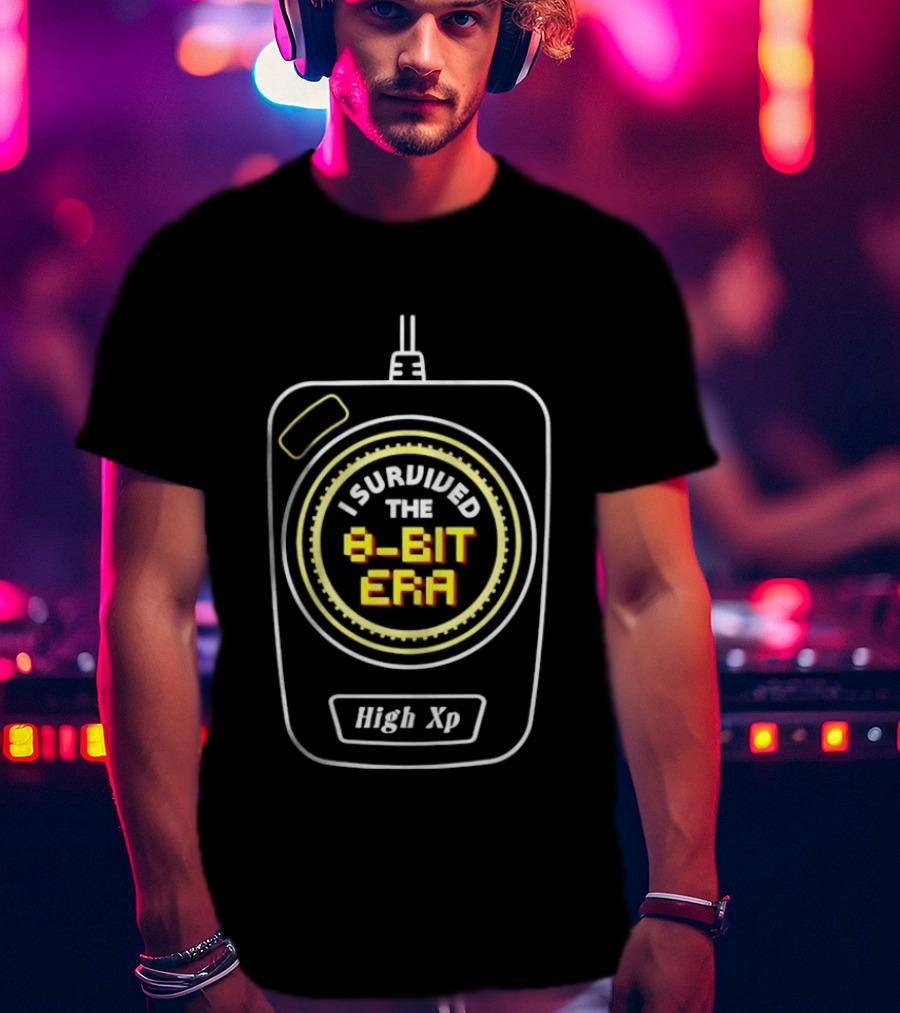 I Survived The 8 Bit Era High XP Retro Gaming Nostalgia T-Shirt