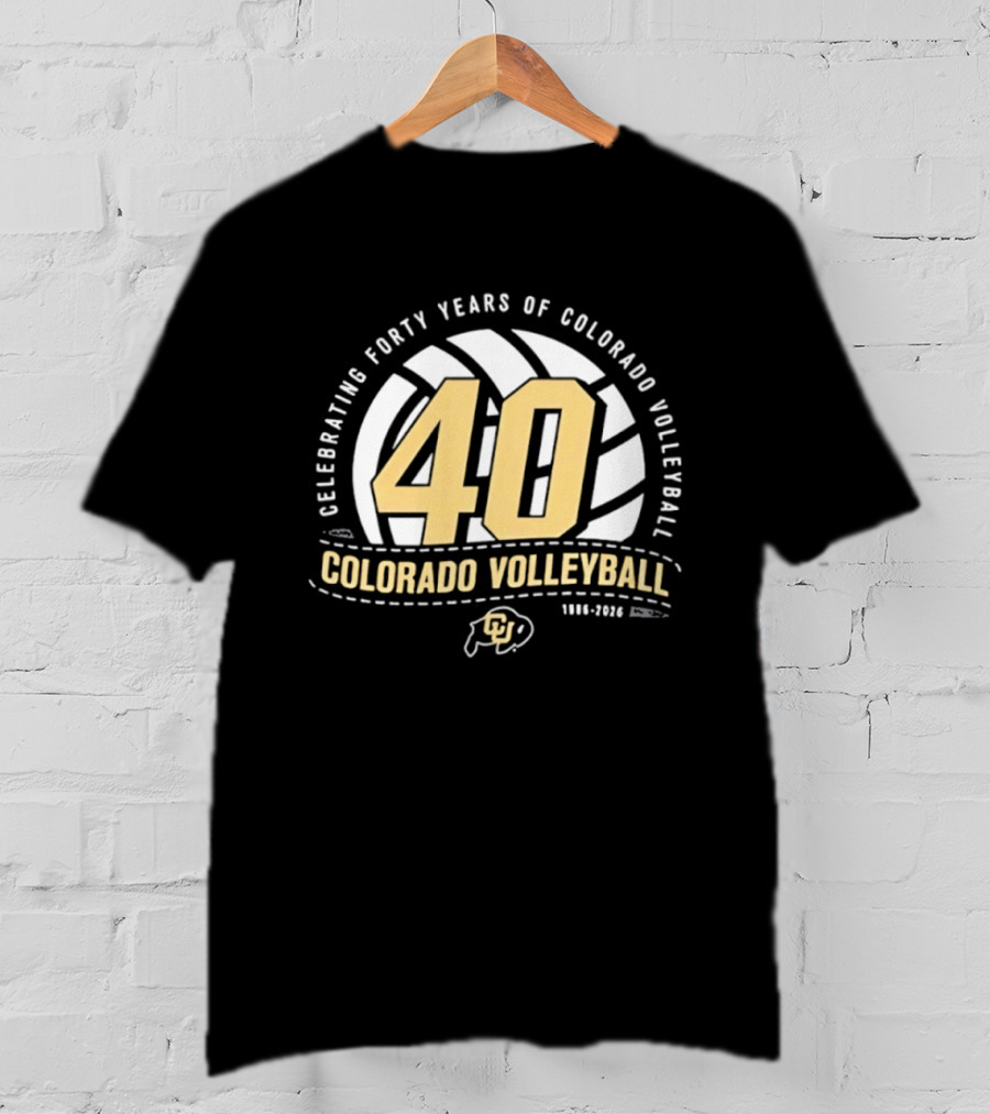 Celebrating Forty Years Of Colorado Volleyball 1986 2026 40th Anniversary Buffs T-Shirt