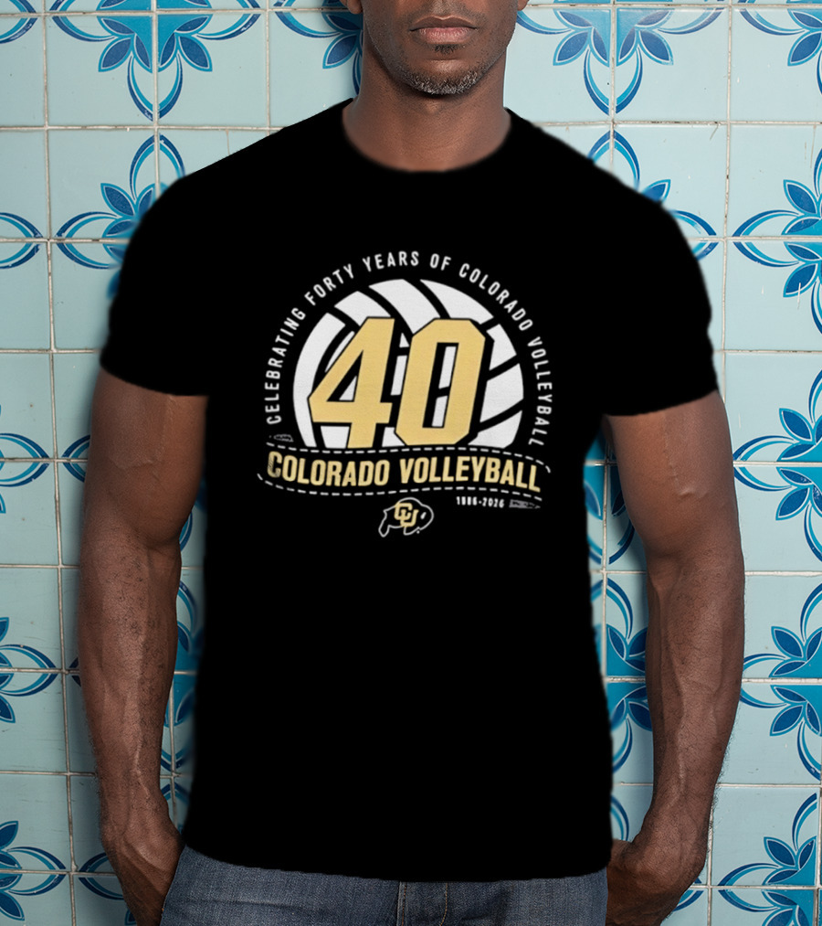 Celebrating Forty Years Of Colorado Volleyball 1986 2026 40th Anniversary Buffs T-Shirt