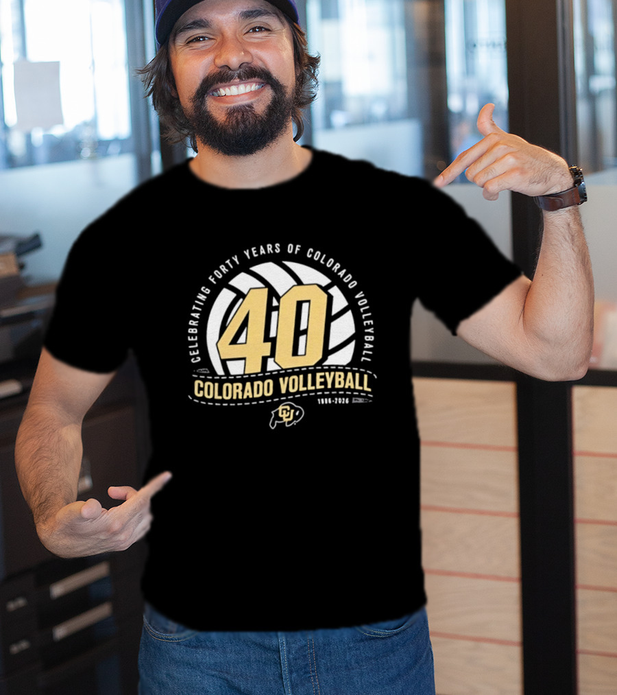 Celebrating Forty Years Of Colorado Volleyball 1986 2026 40th Anniversary Buffs T-Shirt