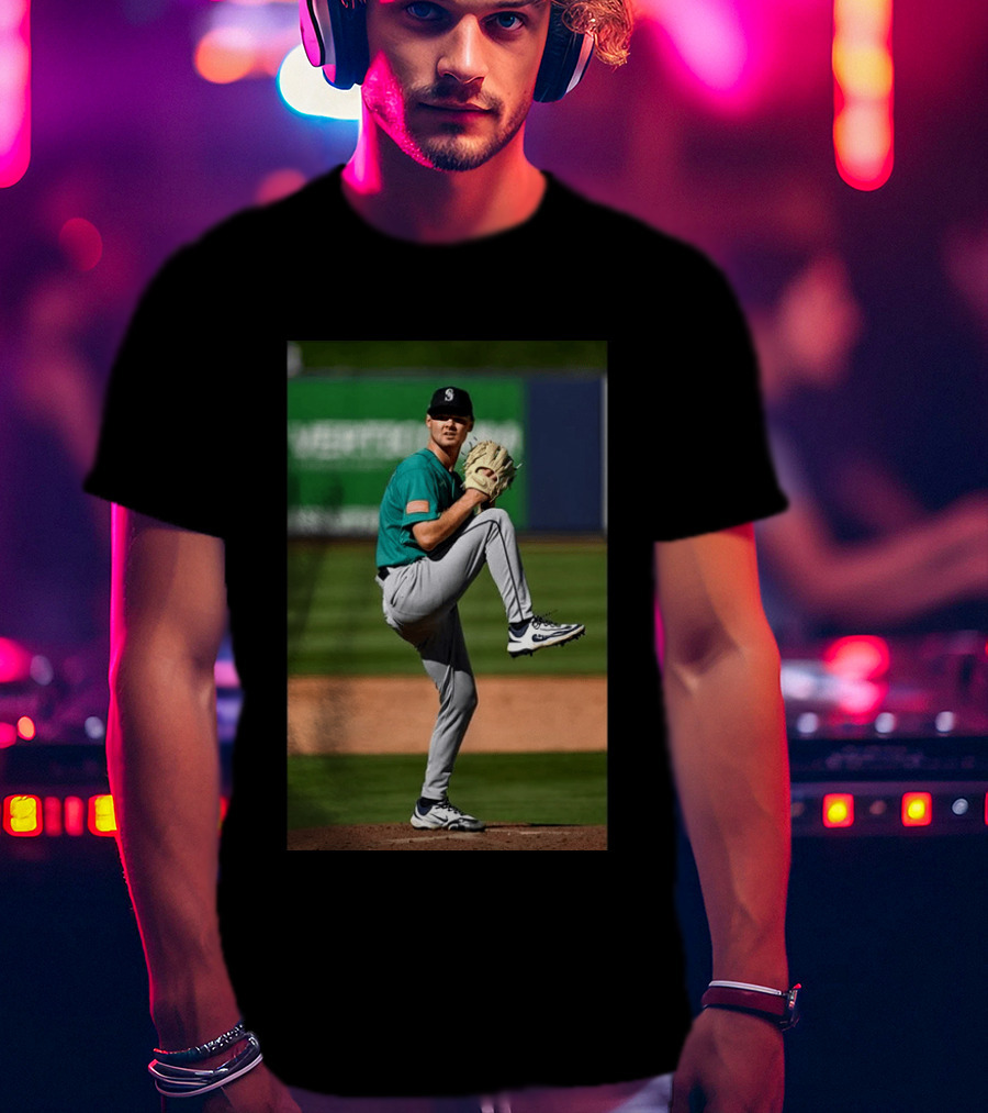 Seattle Mariners Kade Anderson Pitching Stance T-Shirt