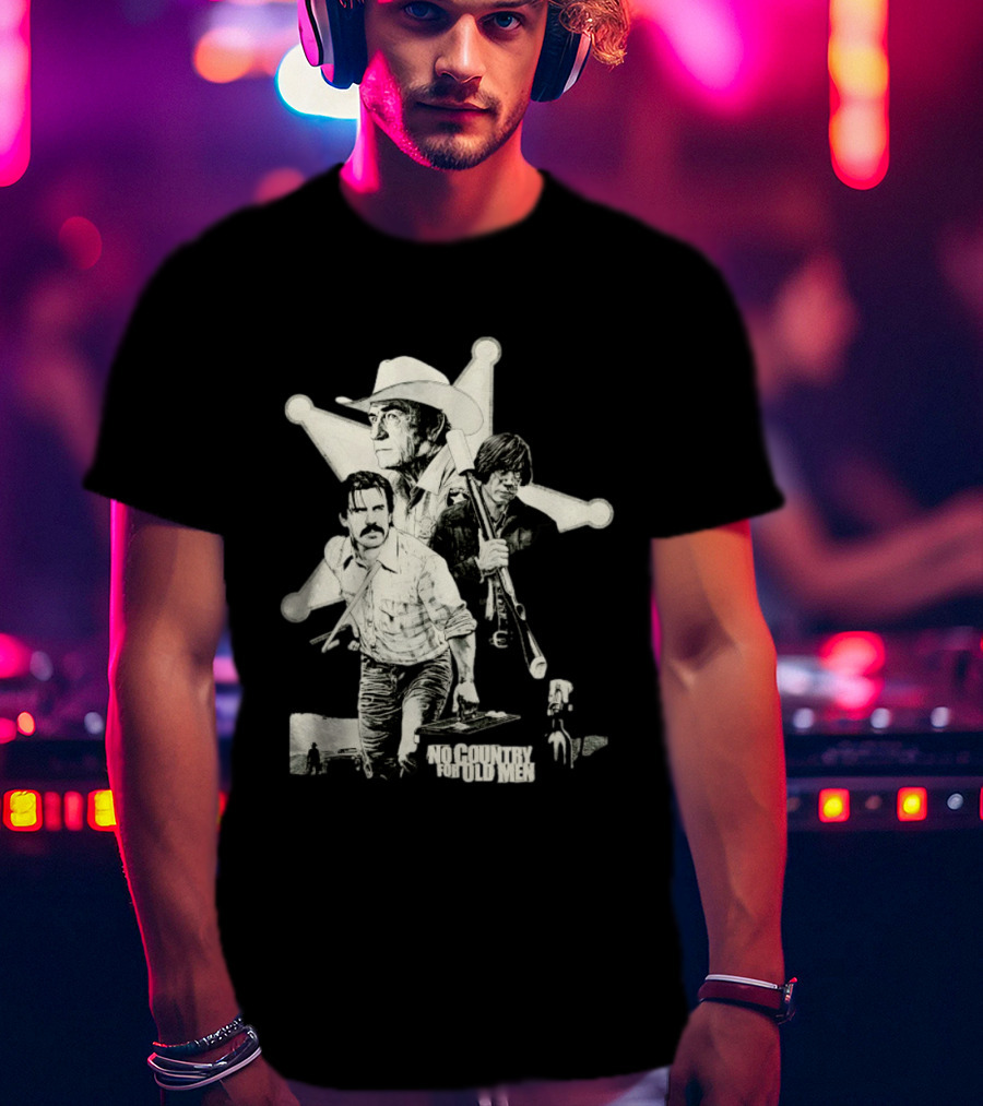 No Country For Old Men Movie Cast Art Javier Bardem Josh Brolin Tommy Lee Jones T-Shirt