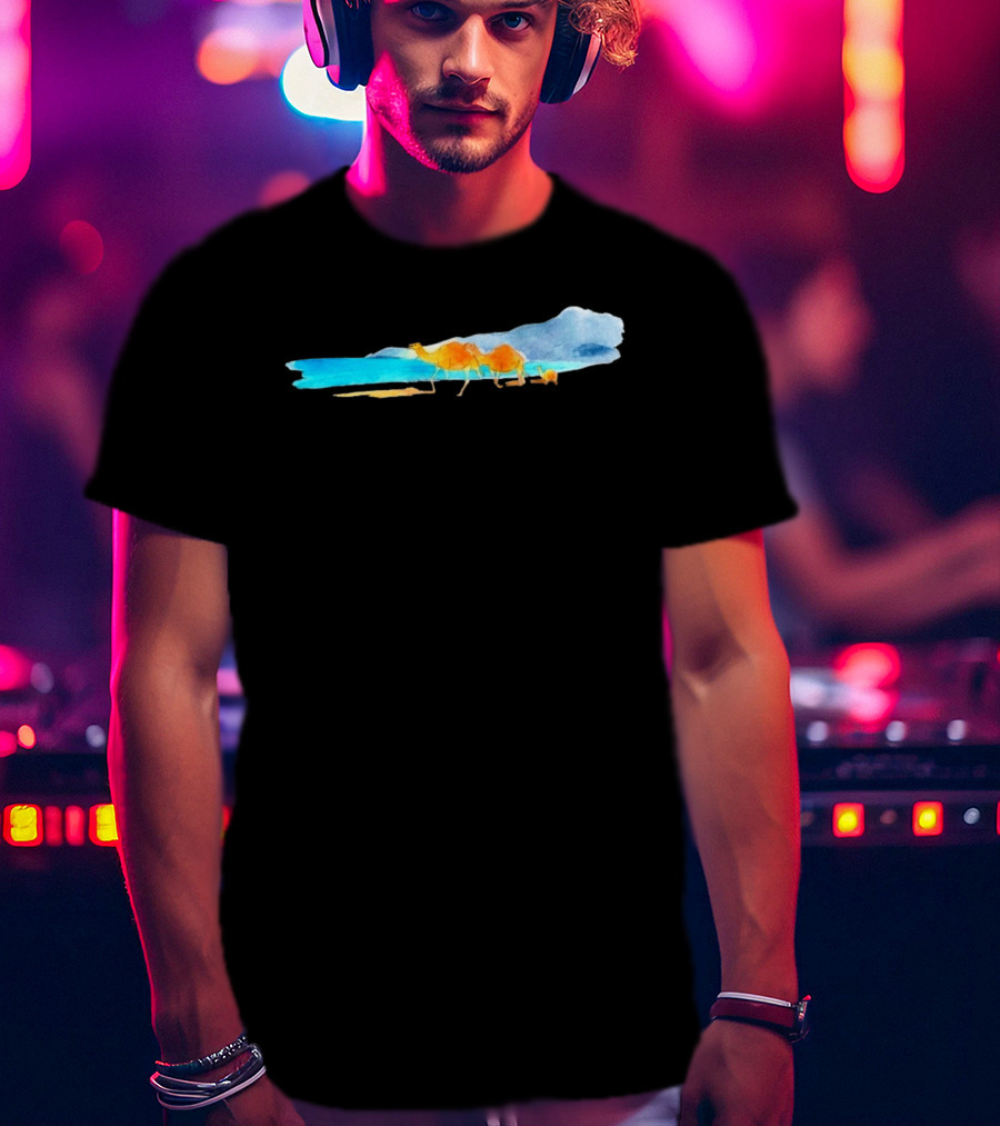 Oman Camel Limited Edition Watercolor Landscape T-Shirt