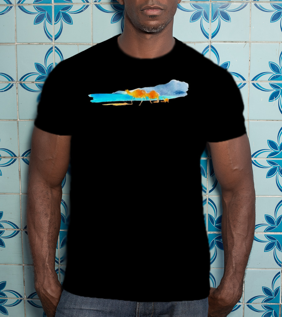 Oman Camel Limited Edition Watercolor Landscape T-Shirt