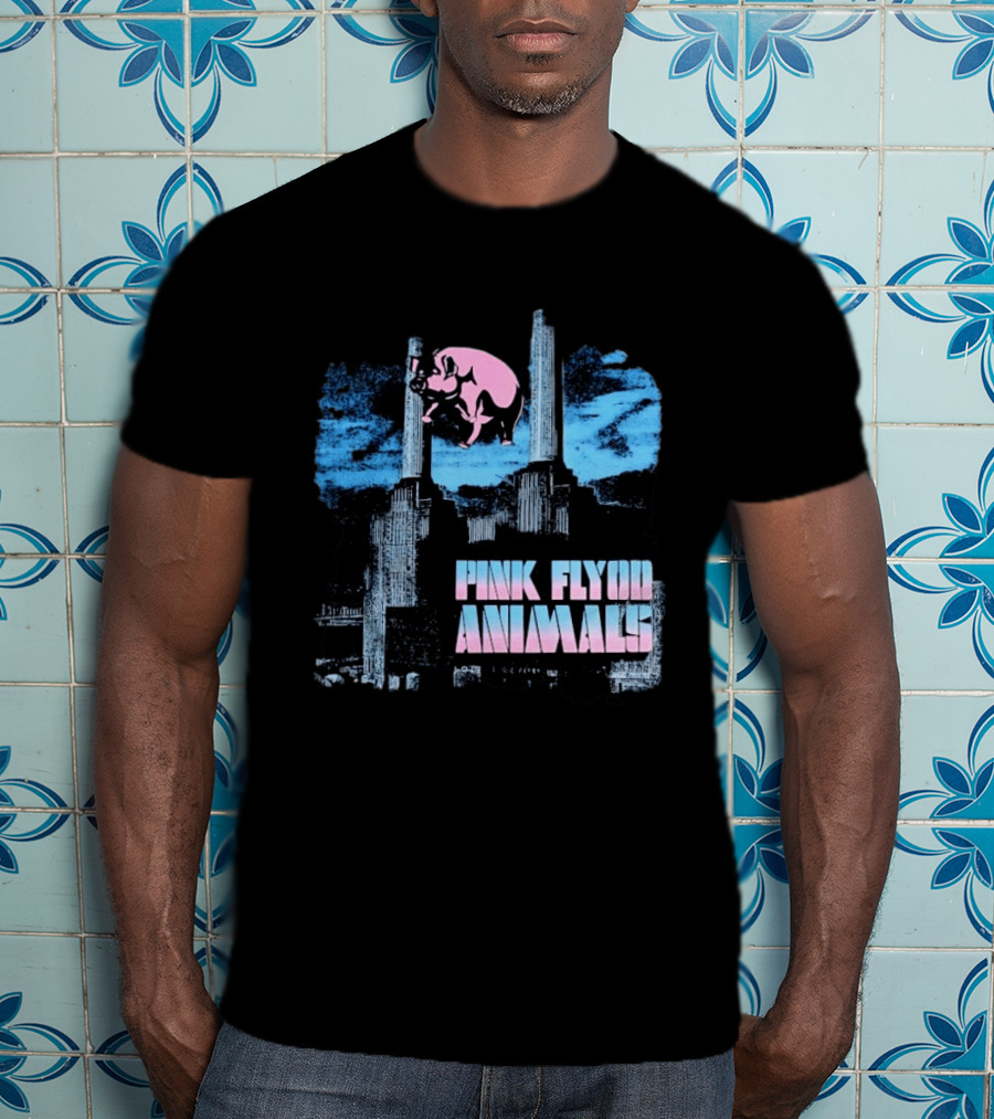 Pink Floyd Animals Album Cover Flying Pig Battersea Power Station T-Shirt