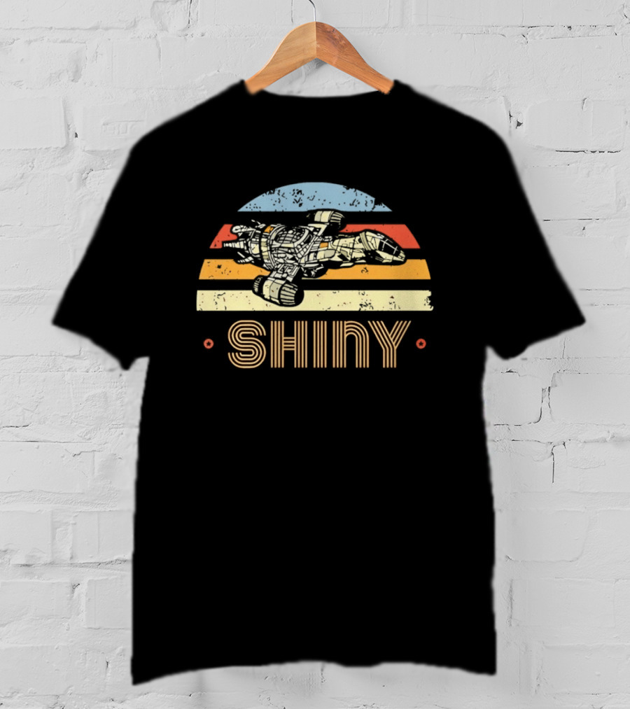 Firefly Serenity Shiny Sci Fi Spaceship Retro Stripes T-Shirt