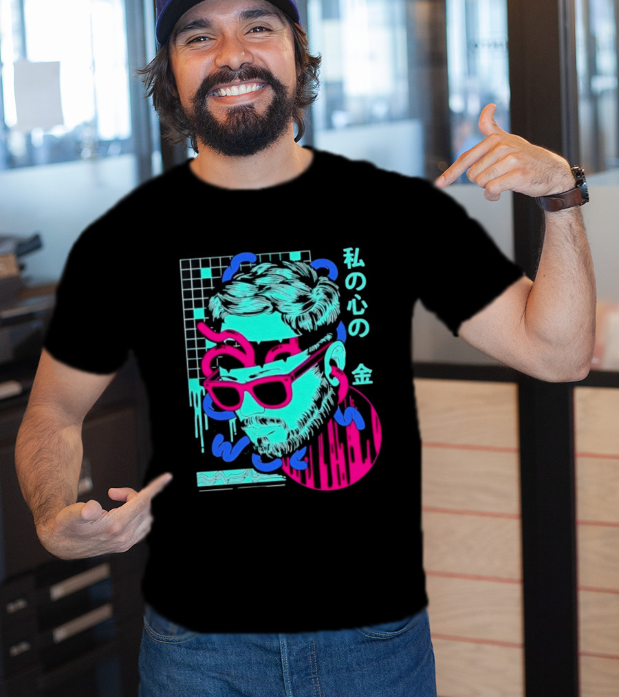 Vaporwave Aesthetic Japanese Text My Heart's Money Neon T-Shirt