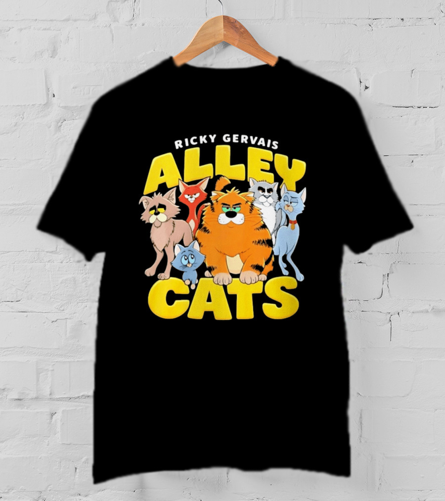 Ricky Gervais Alley Cats Cartoon Friends T-Shirt