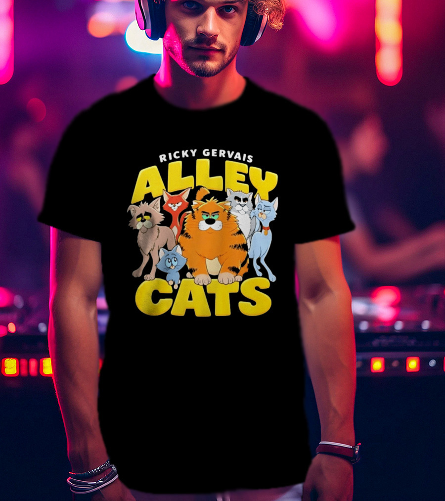 Ricky Gervais Alley Cats Cartoon Friends T-Shirt