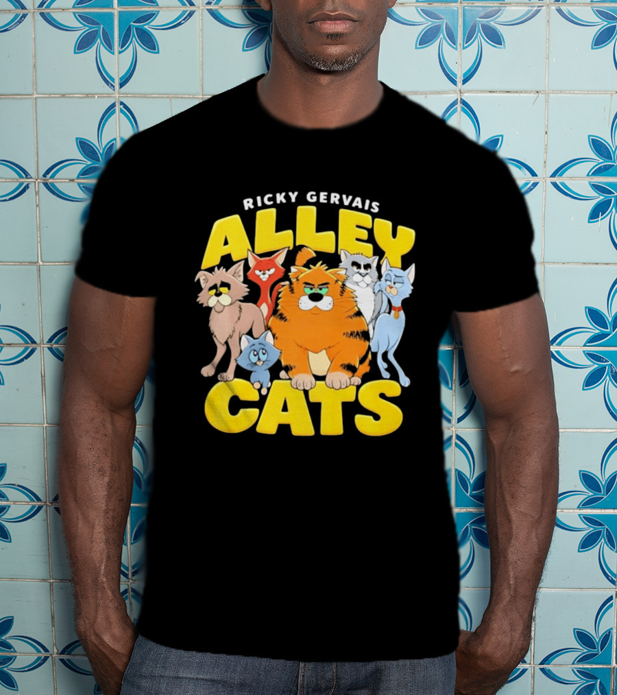 Ricky Gervais Alley Cats Cartoon Friends T-Shirt