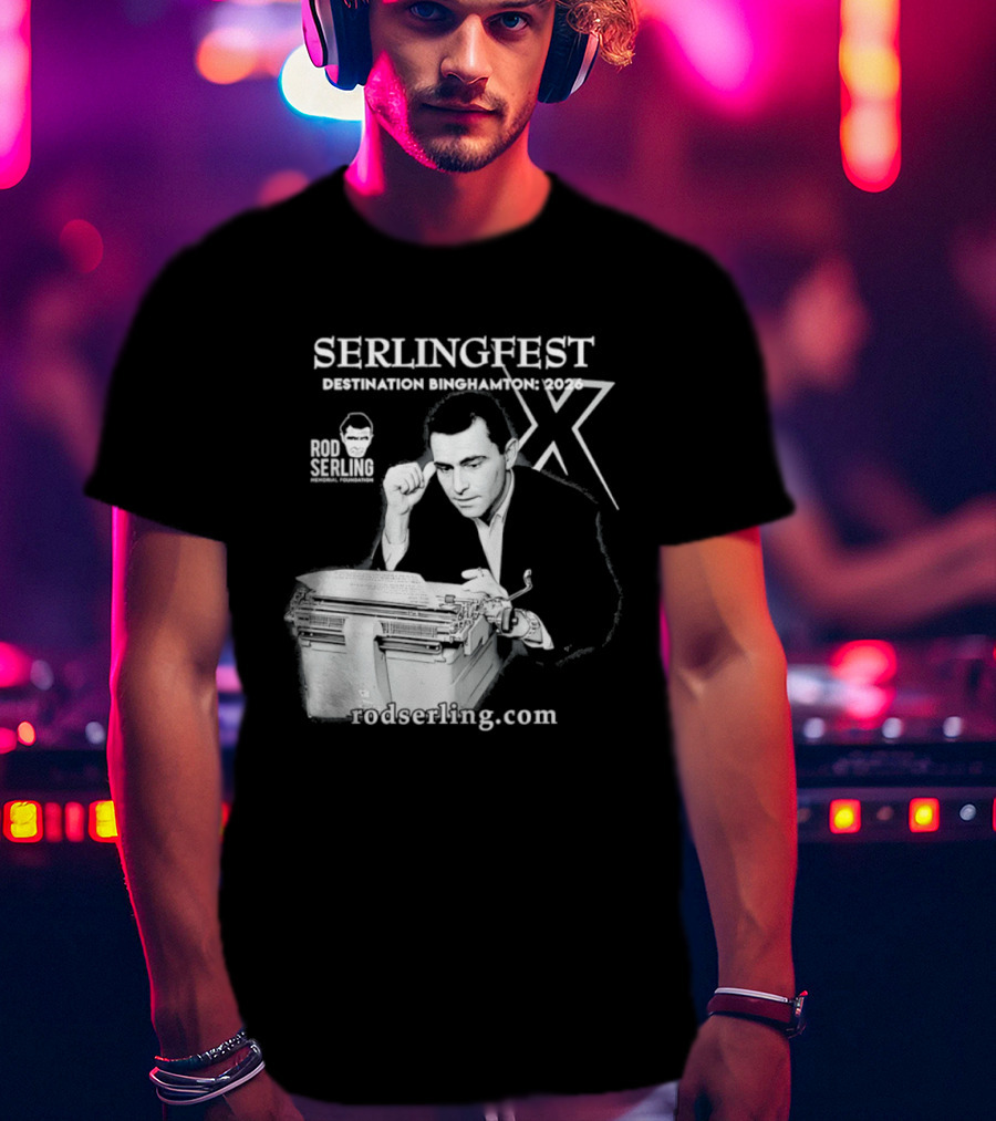 Serlingfest Destination Binghamton 2026 Rod Serling Classic Typing Image T-Shirt