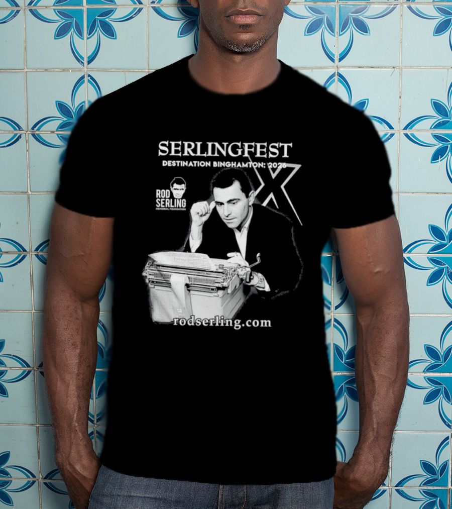 Serlingfest Destination Binghamton 2026 Rod Serling Classic Typing Image T-Shirt