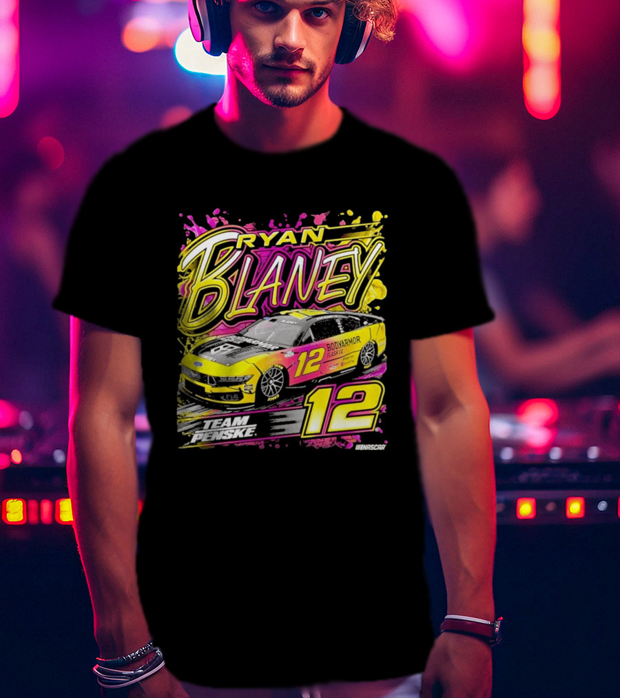 Ryan Blaney Team Penske BodyArmor Flash I.V. Car Number 12 NASCAR T-Shirt