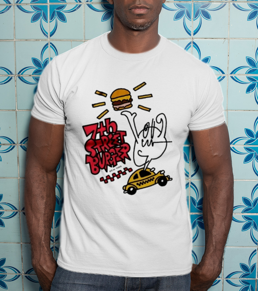 7th Street Burger Taxi With Burger And Sunbeam T-Shirt