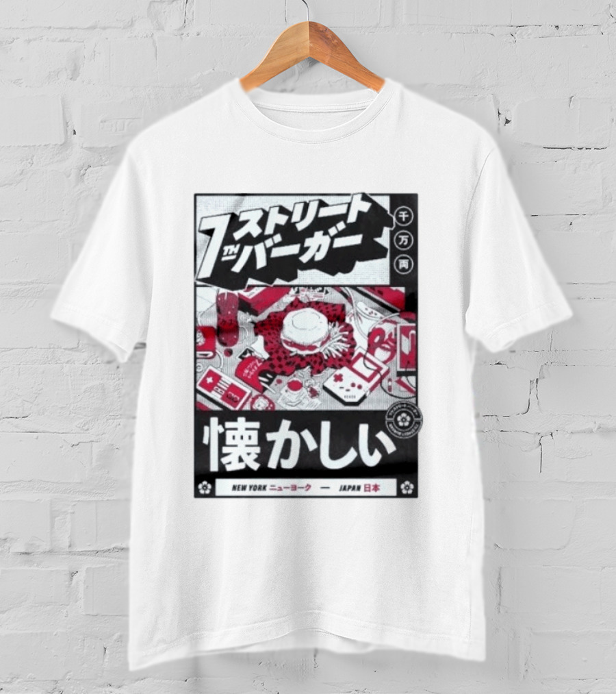 Natsukashii Street Burger New York Japan Retro Gaming T-Shirt