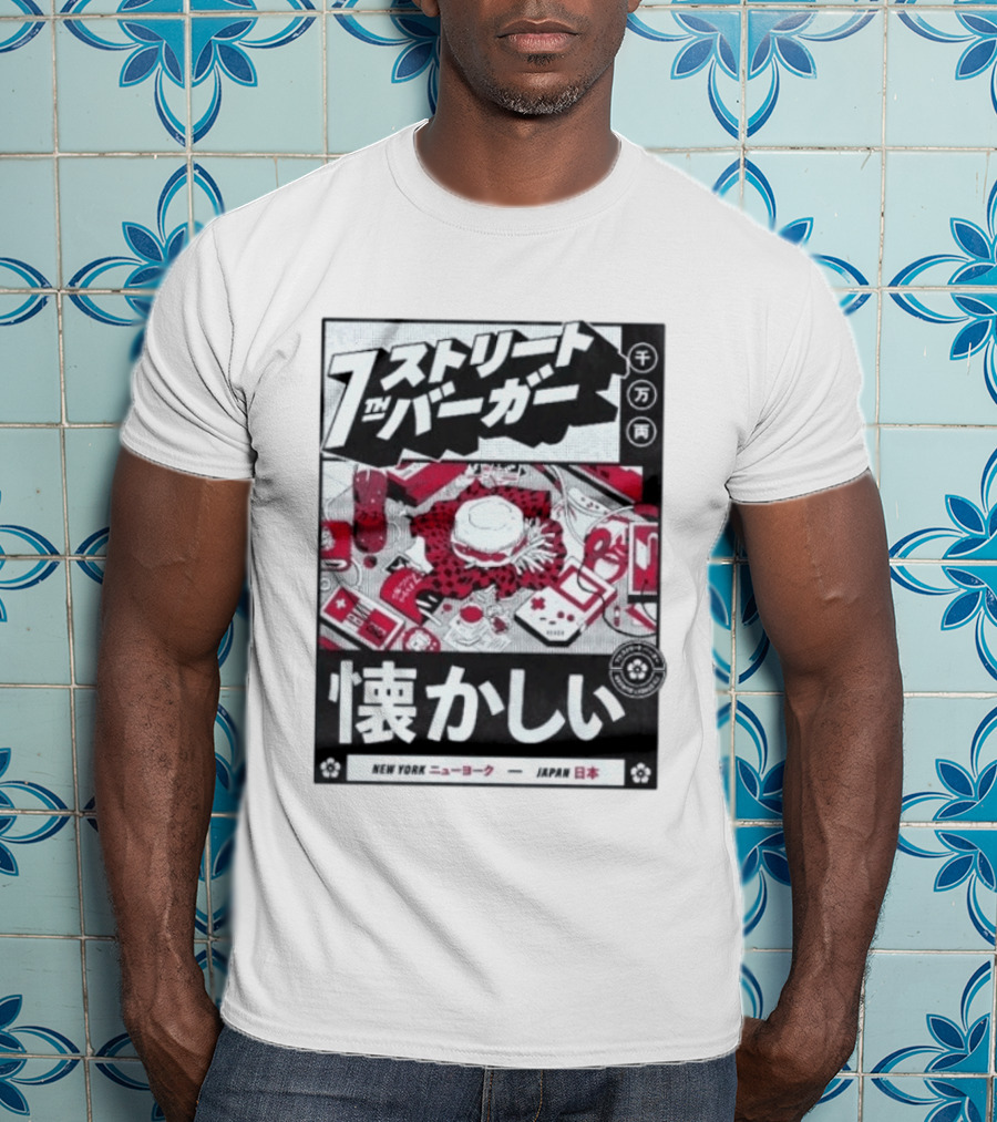 Natsukashii Street Burger New York Japan Retro Gaming T-Shirt