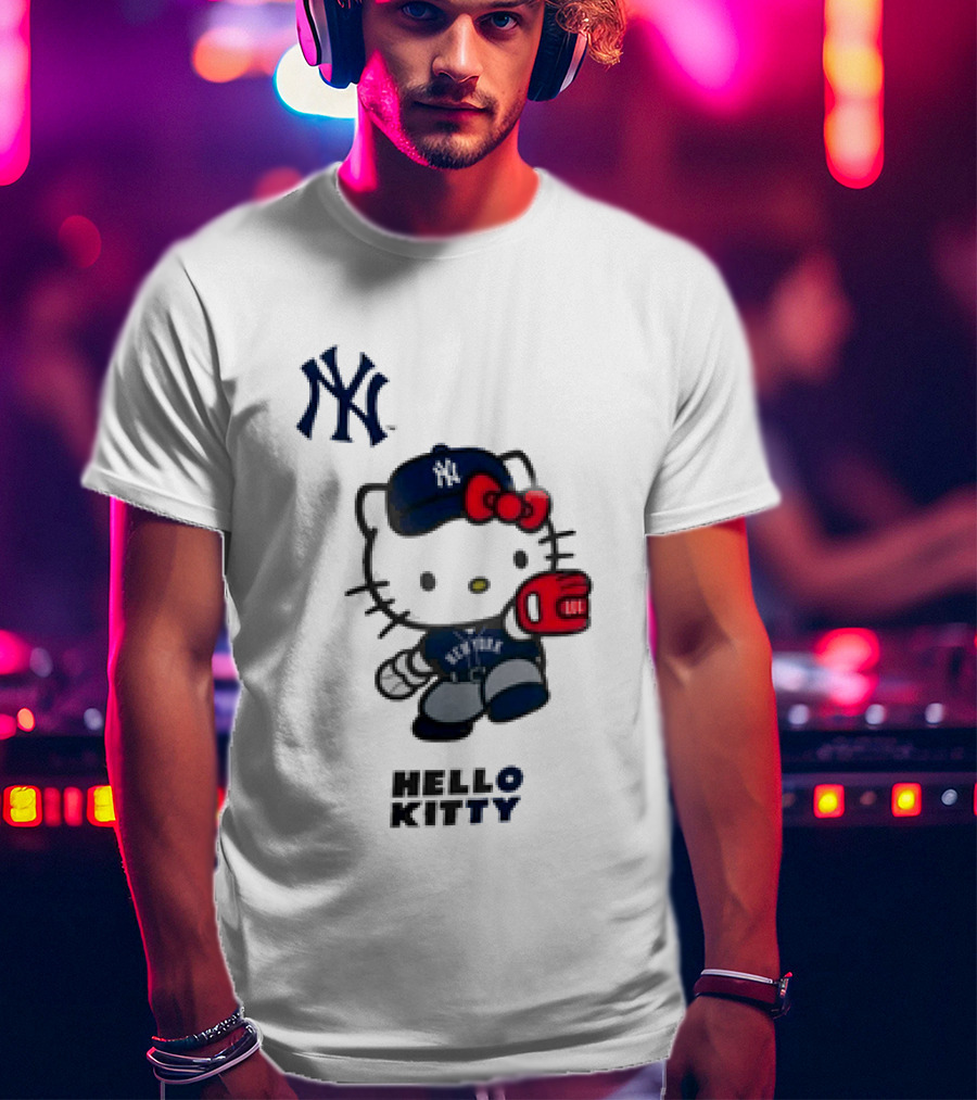 New York Yankees Hello Kitty Baseball Catcher Outfit T-Shirt
