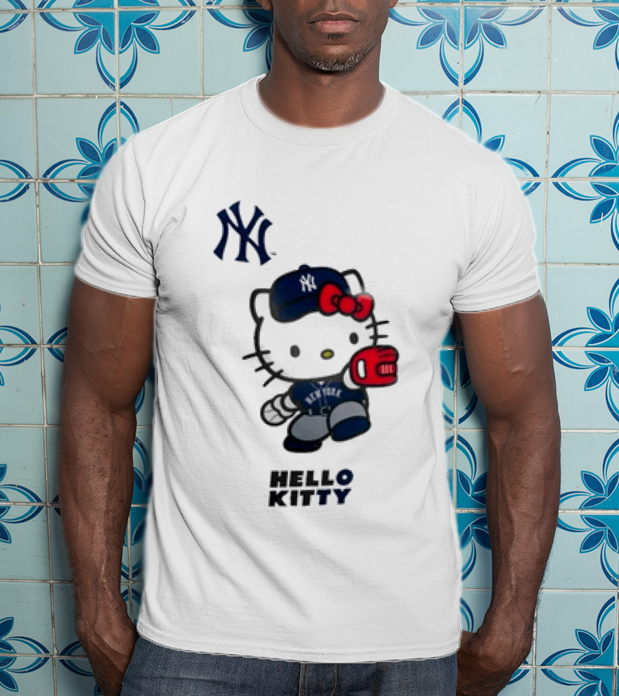 New York Yankees Hello Kitty Baseball Catcher Outfit T-Shirt