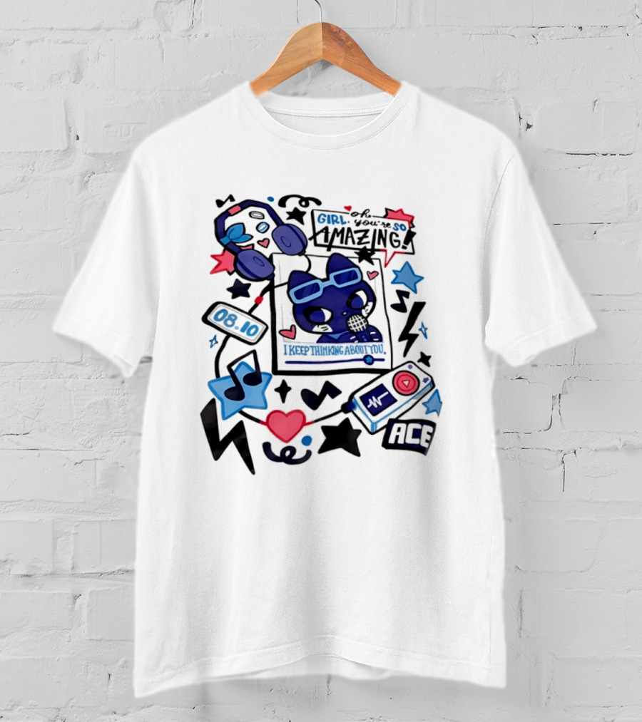 Oh Girl You're So Amazing Ace 0810 Music Style Retro Audio Visuals T-Shirt