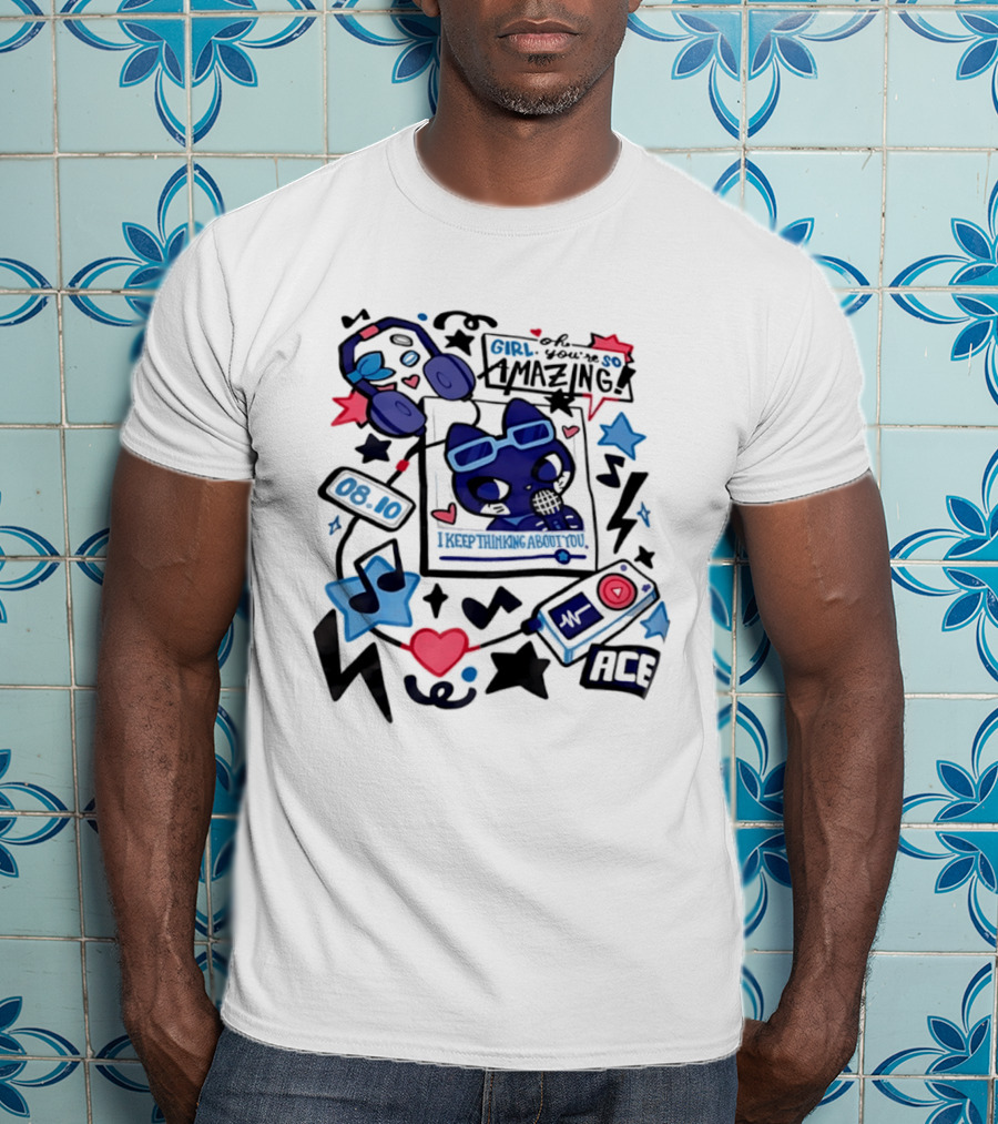 Oh Girl You're So Amazing Ace 0810 Music Style Retro Audio Visuals T-Shirt