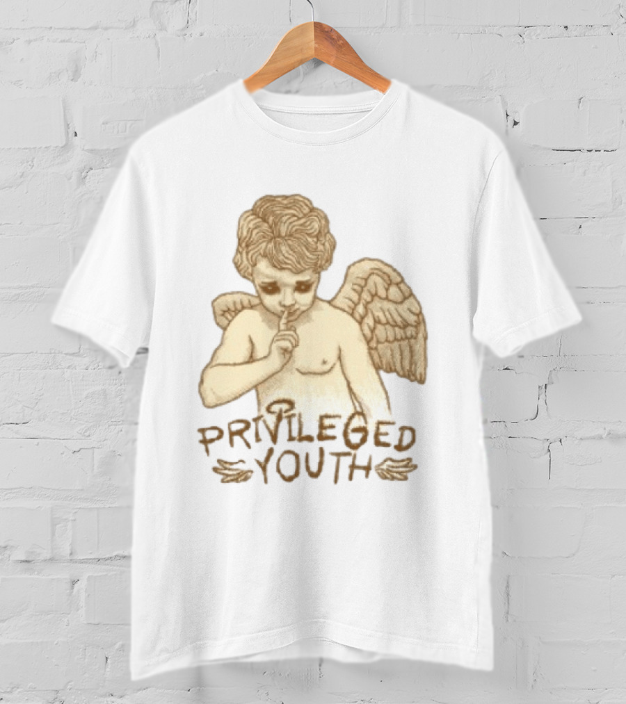 Privileged Youth Angel Oversized White Vintage Cherub T-Shirt