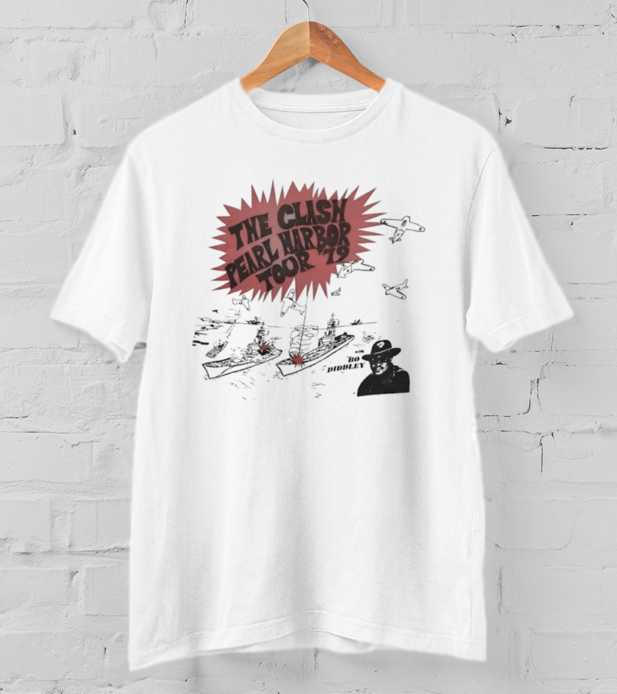 The Clash Pearl Harbor Tour 79 Bo Diddley Live Concert Vintage Punk Rock Music T-Shirt
