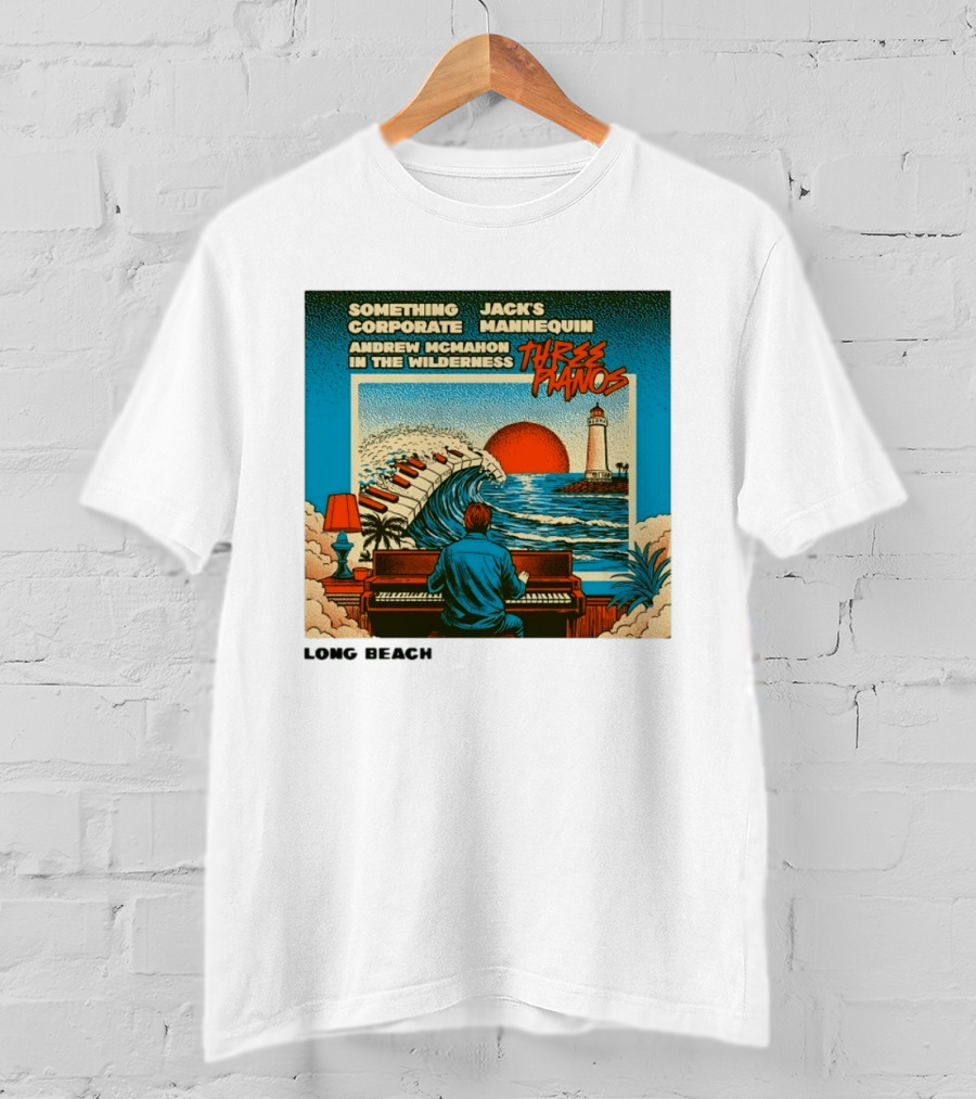 Andrew McMahon Three Pianos Long Beach Concert T-Shirt