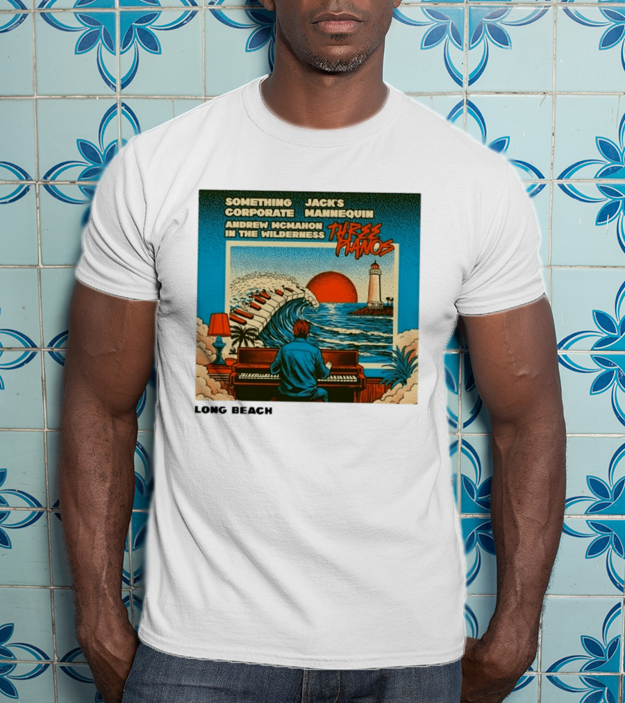 Andrew McMahon Three Pianos Long Beach Concert T-Shirt