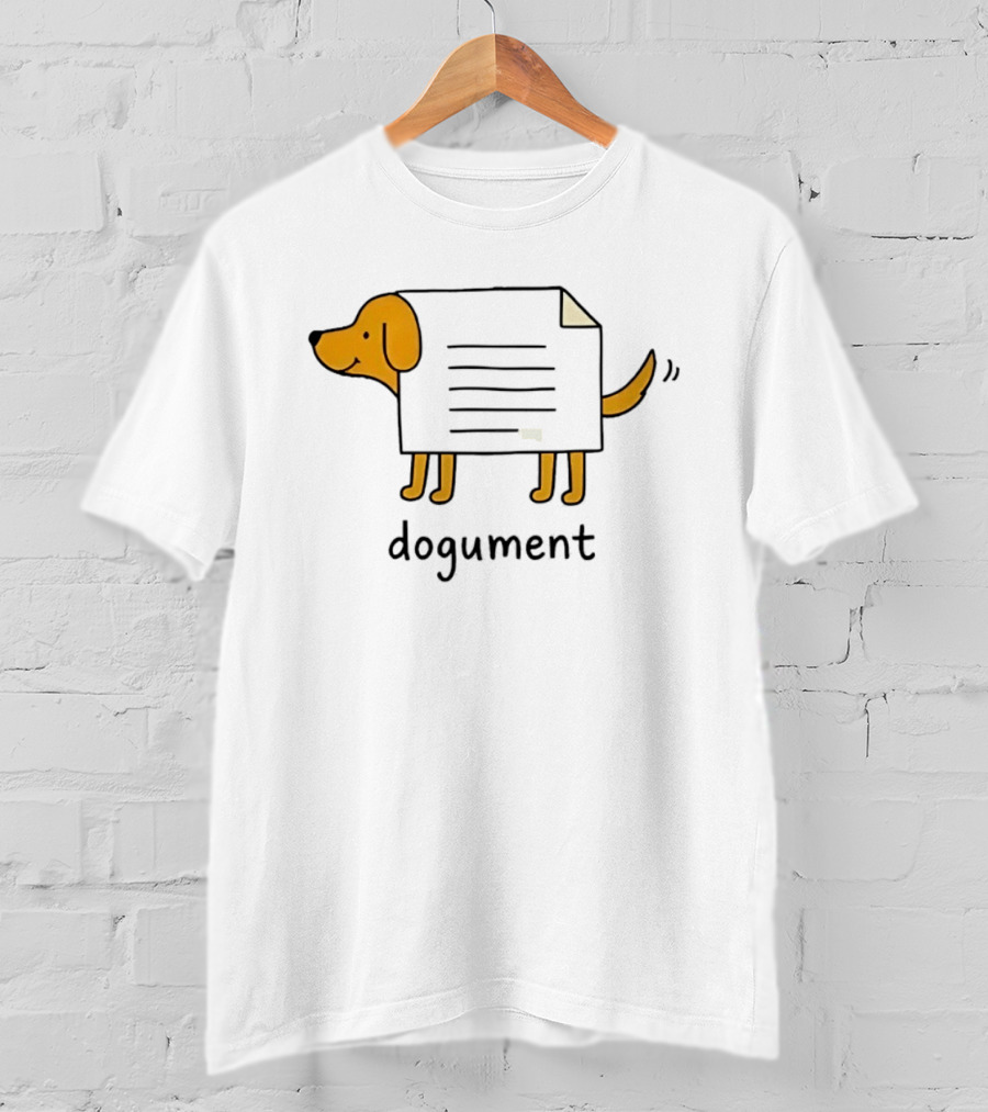 Dogument Dog Paper Pun Document Office T-Shirt