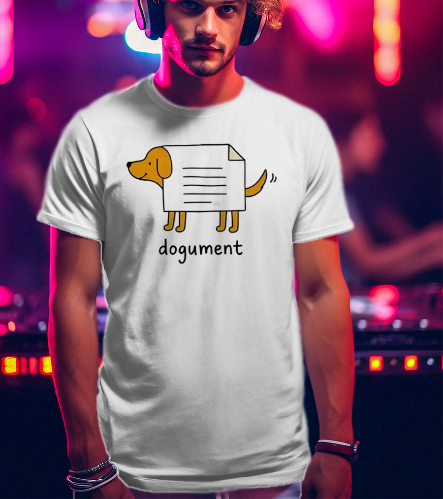 Dogument Dog Paper Pun Document Office T-Shirt