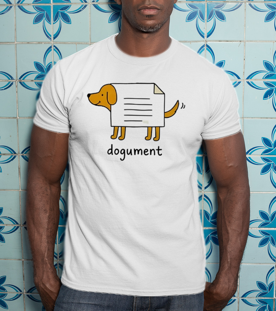 Dogument Dog Paper Pun Document Office T-Shirt